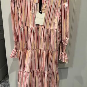 Tuckernuck Pomander Place multi color tiered dress size medium.